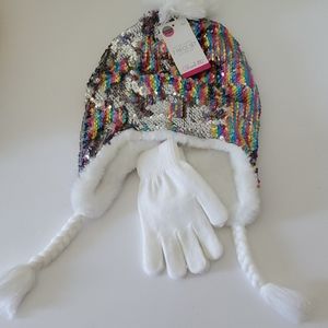 🆕️ Charlotte Sequin Hat & Glove Set
